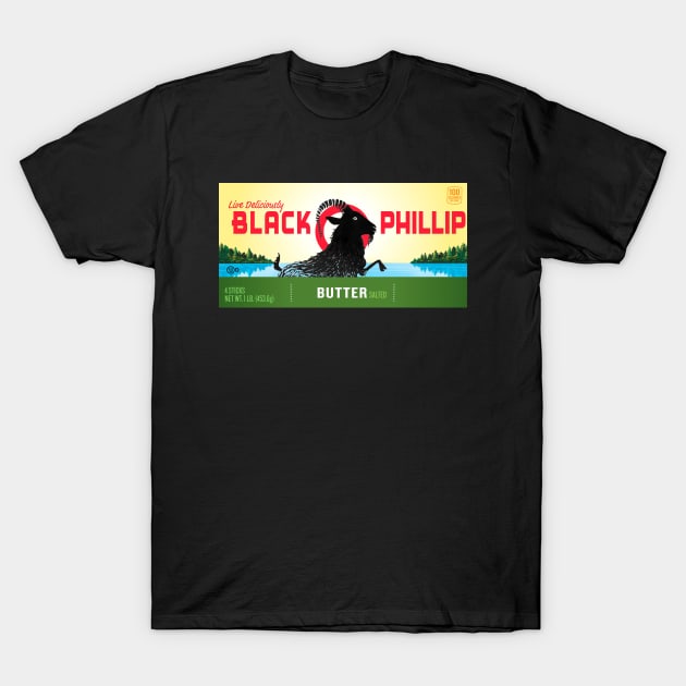 Black Phillip Butter T-Shirt by benjaminhbailey